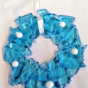 Upcycled Wine Bottles Blue - Small Glass Wreaths